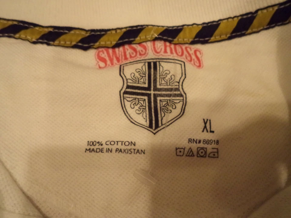 NWT Swiss Cross L/S Collared White Rugby Shirt Mens XL Retail $40.00 - Image 3 of 4