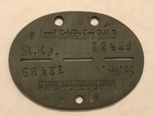 WH Erkennungsmarke Landesschützen Ersatzbatl. 6 Hamm, Wehrkreis VI - DKiG Träger