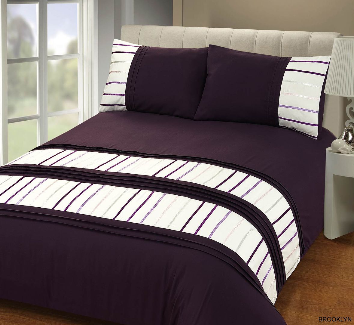 Pintuck Ribbon Border Duvet Quilt Cover Bedding Set with Pillowcases eBay
