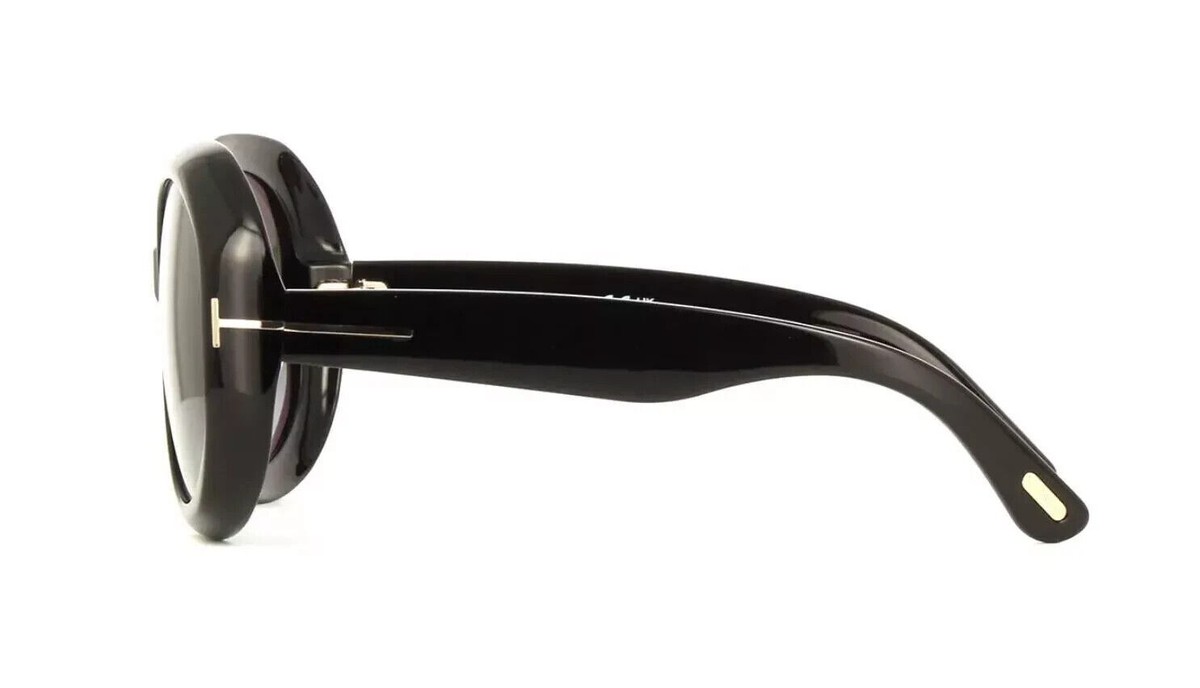 Tom Ford Georgia-02 FT1011 01B Sunglasses Black Round Frame, Smoke Lenses Tom Ford FT1011 Georgia-02 Sunglasses | Designer Glasses main image 2