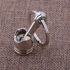 2PCS Metal Alloy Engine Auto Car Parts Piston Keyring Keychain Keyfob Gifts New