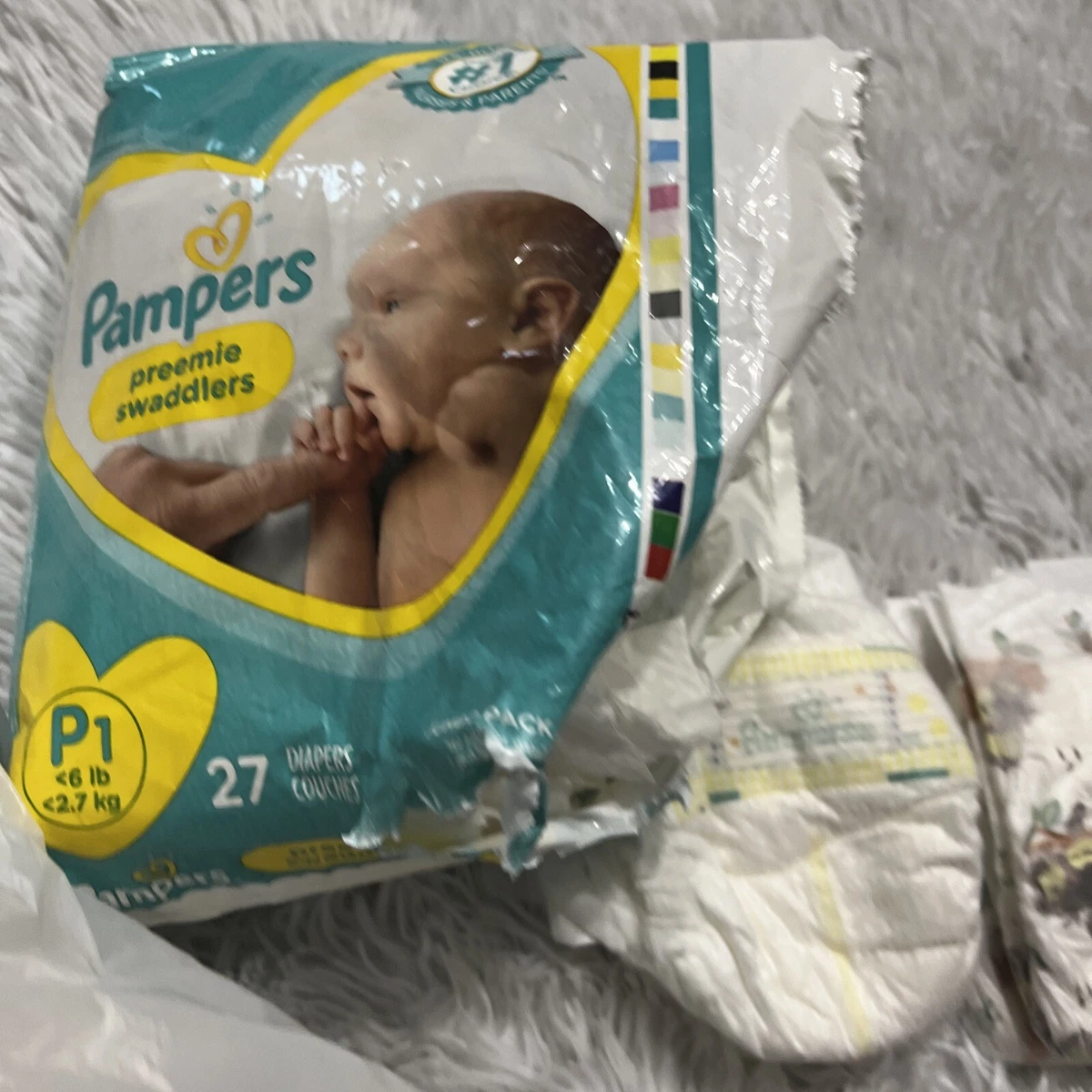 Pampers Preemie Swaddlers P1 Up to 6lbs. and Huggies Preemie 40