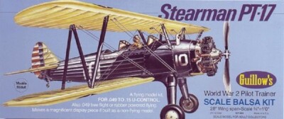 Guillow's Freiflugmodell Stearman PT-17 Wurfgleiter Holz Balsabausatz