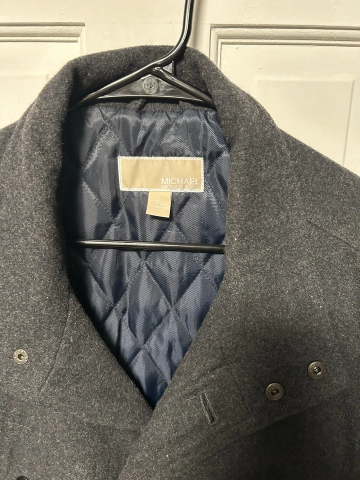 Michael Kors Black Insulated Wool Blend Pea Coat Size XL - Image 3 of 4