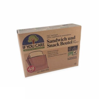 If You Care Sandwich und Snack Beutel aus ungebleichtem Papier 48 Stk.