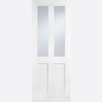 LPD Internal London White Primed Finished 2 Light Clear Glazed Doors