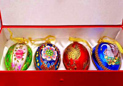 Joan Rivers Russian Style Egg Ornaments Set of 4 | eBay