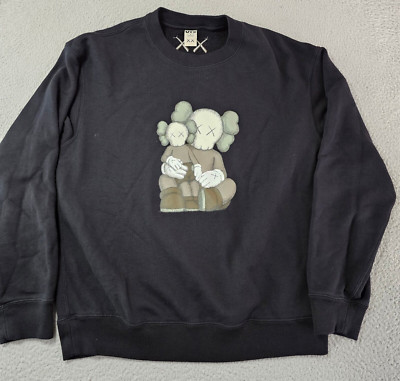 UNIQLO x KAWS Companion Crewneck Sweatshirt Men s Small Black Cotton Pullover