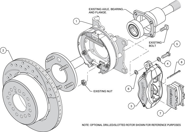 WILWOOD DISC BRAKE KIT,REAR PARKING,FORD 8.8