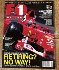 F1 Racing Magazine August 2003 Formula 1 Michael Schumacher Ferrari Villeneuve