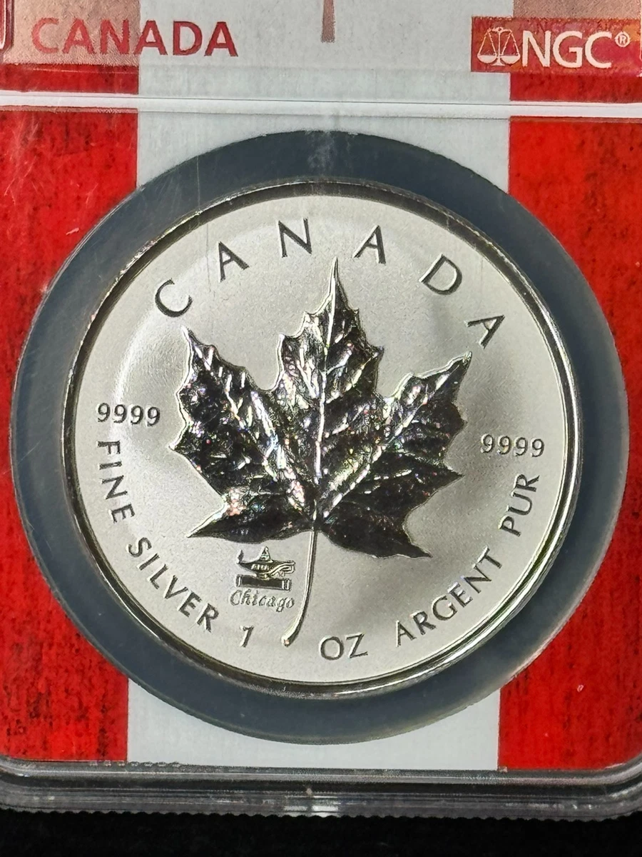 2014 Canada Maple Leaf $5 Chicago ANA Privy NGC PF69 Reverse Proof