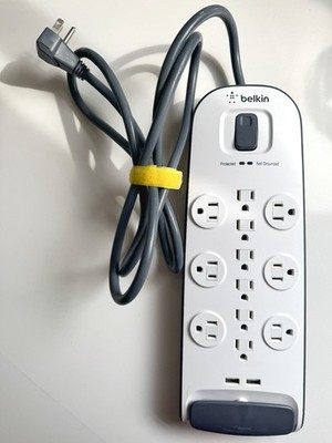 Belkin 12-Outlet Surge Protector Power Strip, 2 USB Ports, 6ft Cord, 3996 Joules