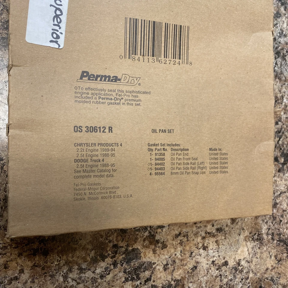 🇺🇸 ¡Juego de juntas de cárter de aceite Fel-Pro OS 30612 R! ¡Envío gratis! Foto 2 de 3