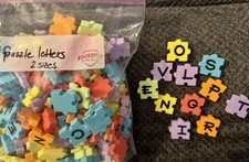 FOAM PUZZLE ALPHABET pieces. 2 Sizes. 1 Gallon Bag. Bright Pastels. New.