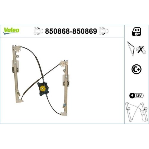Lève-vitre Valeo 850868 anti-panne de vitre avant gauche pour Skoda