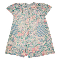 Vintage Mumu House Coat Robe Size L Pearl Snap Button Floral Grandma Granny Core