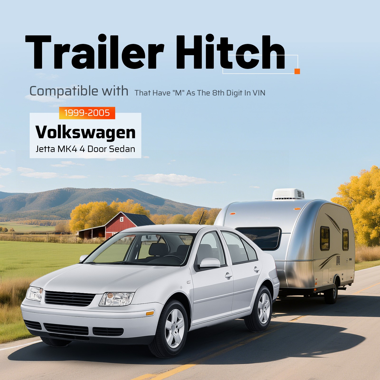 Class 1 Trailer Hitch 1.25" Receiver Tube Towing For VW Jetta MK4 1999-2005