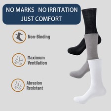 6Pairs Comfortable and Supportive Diabetic Socks for Men Moisture wicking Fabric