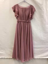 Azazie Dress Womens A4 Pink Flutter Sleeve Maxi Bridesmaid Formal Gown Wedding