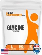 BulkSupplements Glycine Powder Unflavored Amino Acid 250g Gluten-Free