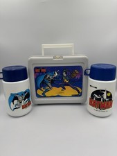 Juego de lonchera termo vintage Batman Joker DC Comics 1991 termo doble raro
