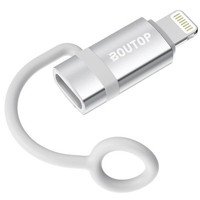 BOUTOP [MFi Certified] USB C to Lightning Adapter, Type C 1 Pack, Silver 
