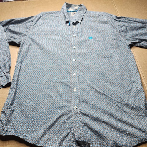 Cinch Geometric Türkis Grau Schwarz Button Down Hemd Herren XL - Bild 1 von 10
