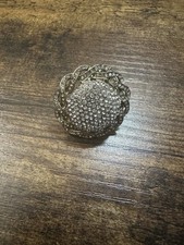 Adjustable Stretch Ring Gold Tone Fashion Jewelry Flower Rhinestone Free Ship