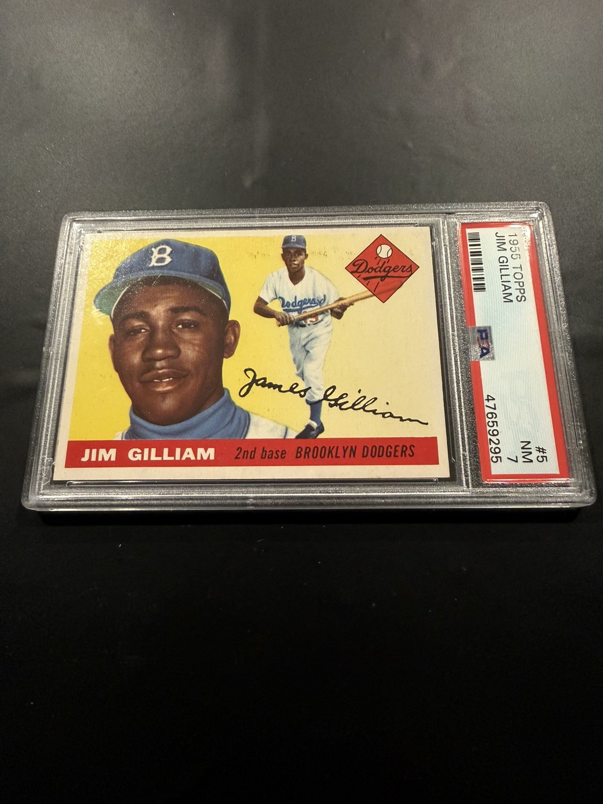 1955 Topps Jim Gilliam #5 PSA 7 NM