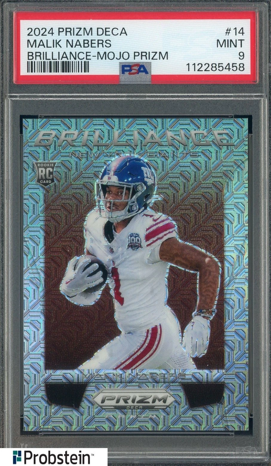 Malik Nabers Panini Prizm Deca Brilliance #14 Mojo