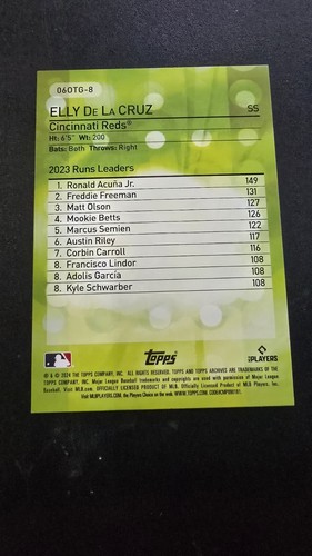2024 Topps Archives Elly De La Cruz Own the Game Insert Reds #060TG-8 - Picture 3 of 3