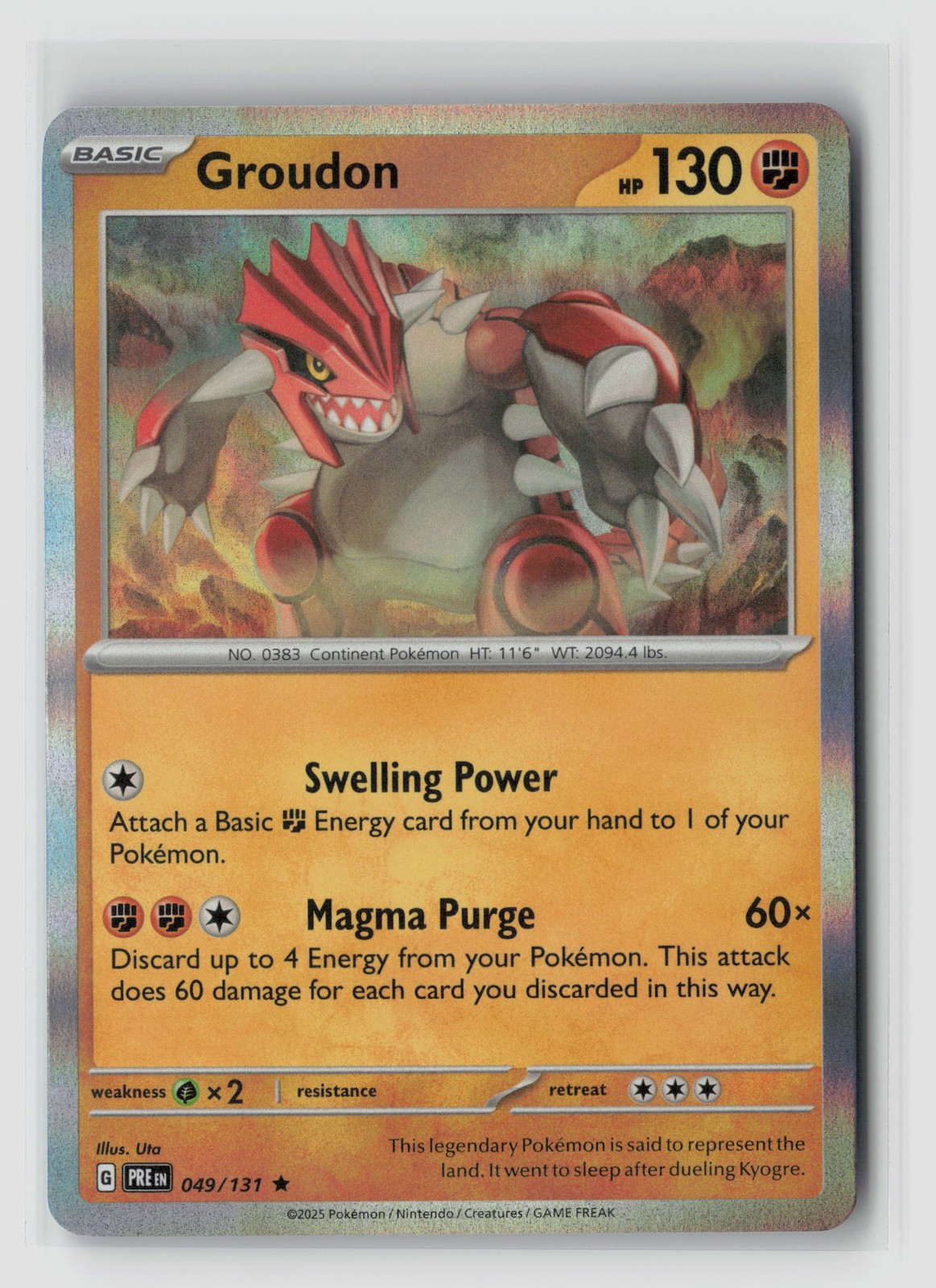 Groudon #049/131 Sv Prismatic Evolutions Holo Rare Pokemon TCG NM