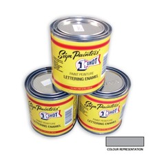 1 SHOT LETTERING ENAMEL PAINT MEDIUM GREY 236ml TIN (CODE 195L)