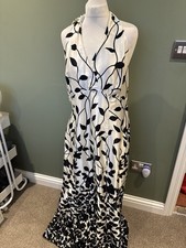 Debut - black ivory Chiffon Evening maxi Dress - Size 18