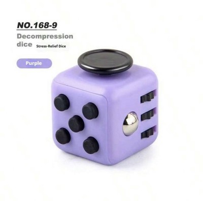 Purple Fidget Cube 6 Sided Sensory Stress Relief Toy ADHD Anxiety Kids Desk Toy 