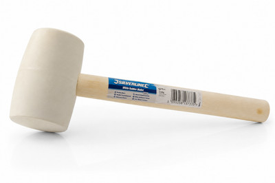 Silverline Gummihammer 472g Weiß Schonhammer Holzstiel Gummihammer