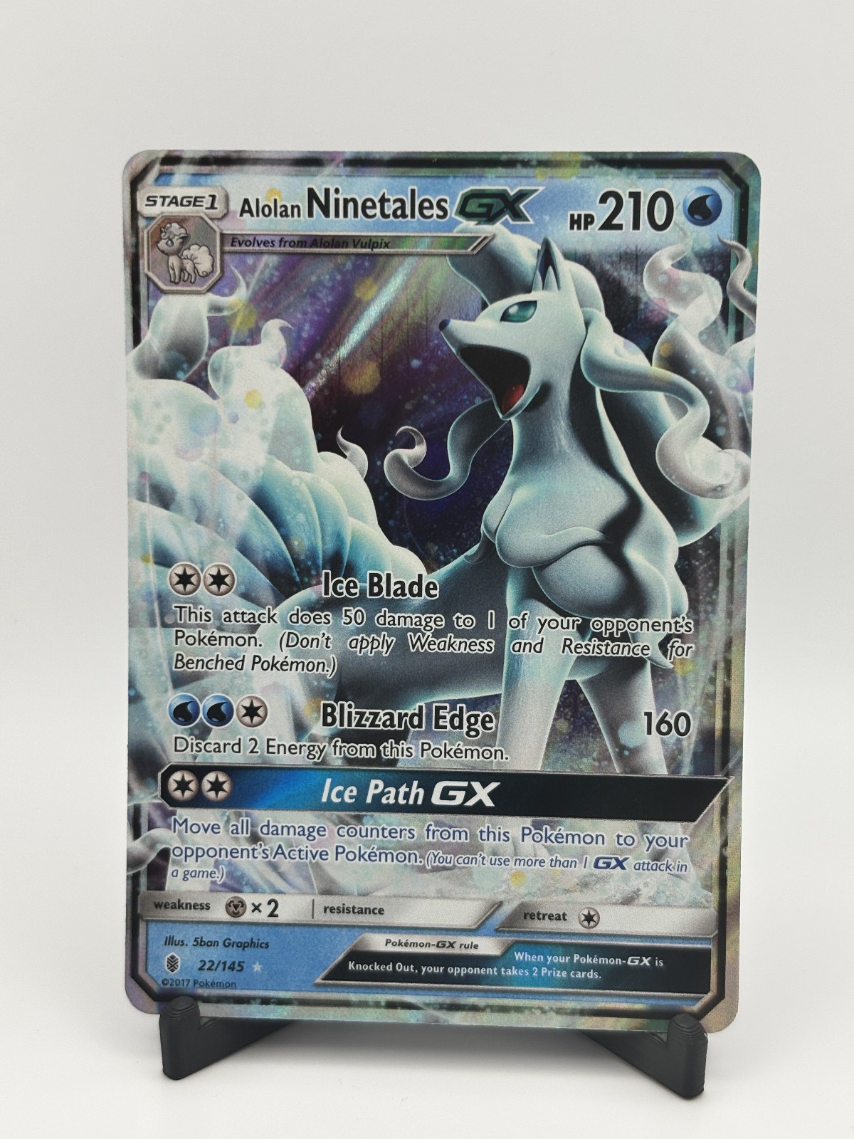 Alolan Ninetales GX - 22/145 - Pokemon Guardians Rising Sun & Moon Card NM