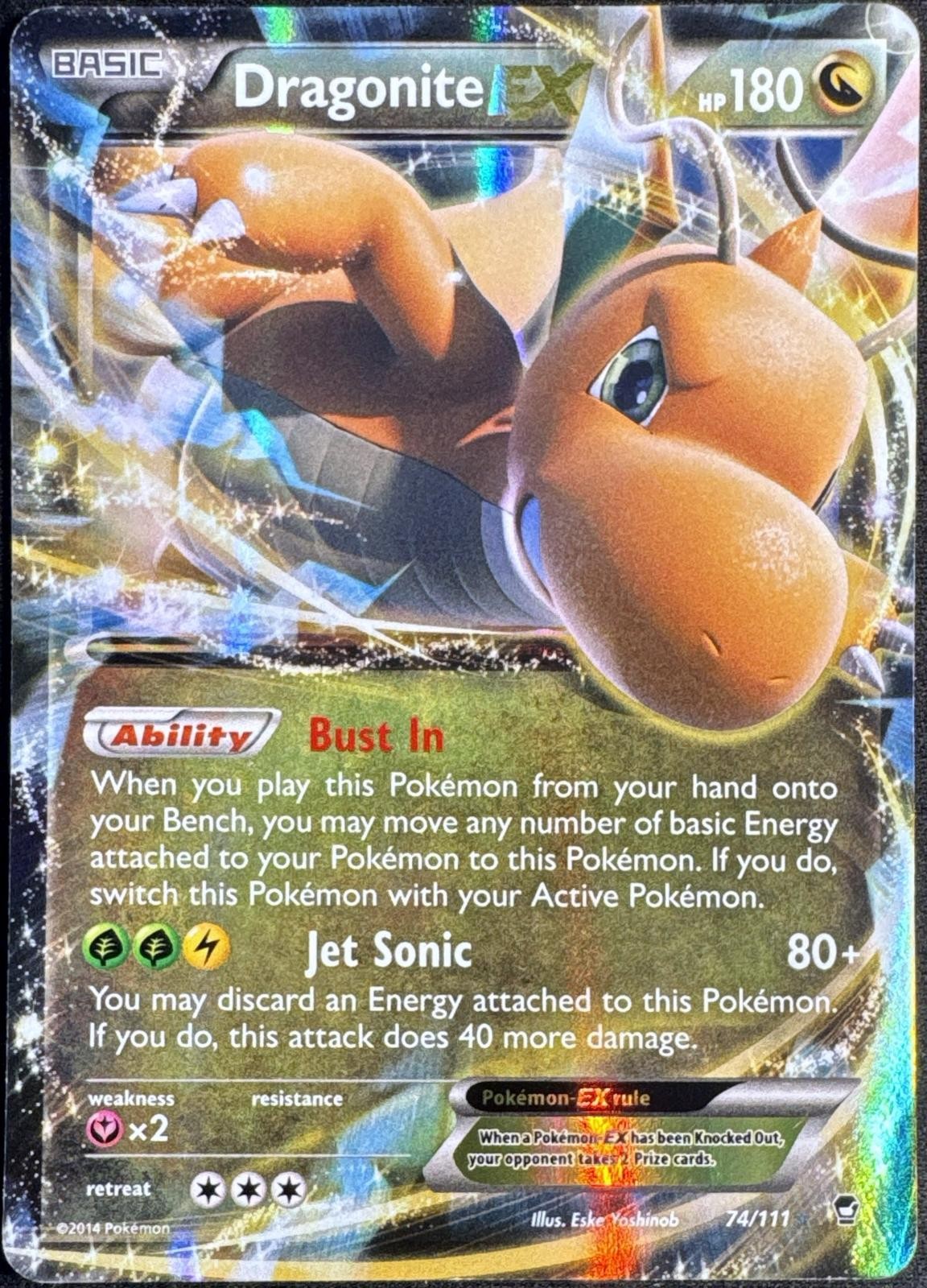 Dragonite EX 74/111 Holo EX Rare Furious Fists Pokemon Lightly Played