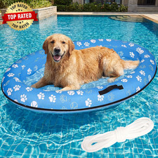 XXL 60"X40" Inflatable Dog Pool Float for Large Dogs - Heavy Duty Pet Raft for S