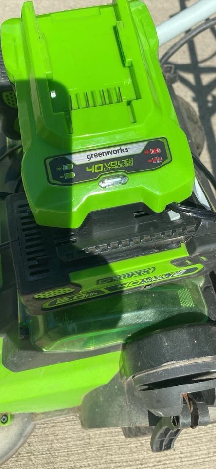 Greenworks Lawn Mower And Weed Trimmer W/ 2 Batteries And Charger - Image 4 of 4
