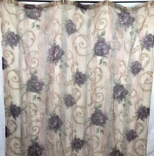 Croscill Chambord Cassis Sheer Window Scarf Amethyst Purple Rose 60x208