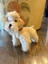 Vintage STEIFF POODLE Snobby Mohair, collar, jointed limbs, sits, stands 6"