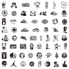 120 x Aufkleber Stickerbomb Tuning Autoaufkleber Style decals TPH Schwarz weiß