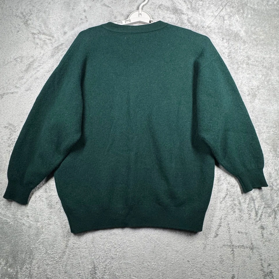 Pringle of Scotland Cardigan Mens Green Wool Anchor Button XL Classic Vintage - Image 3 of 4