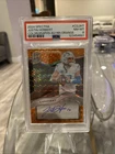 2024 Panini Spectra Colorgraphs Justin Herbert Auto Neon Orange Prizm /10 PSA 8