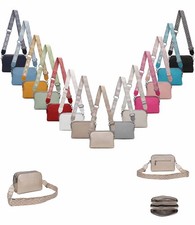 DAMEN CROSS OVER BODY BRUST BAG Umhängetasche Tasche Schultertasche Leder Optik