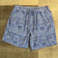 Rhone Pursuit Unlined Short 7 Inch Men Blue Paisley Performance Shorts Size L