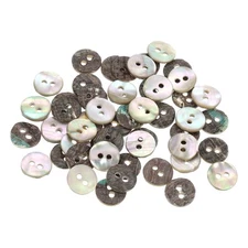 50 Pcs Natural Shell Button, 2 Hole 10mm Mother of Pearl Button, Multicolor