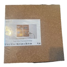 B2C Cork Tiles 12 x 12 Set of 4 Cork Board Tiles for Walls