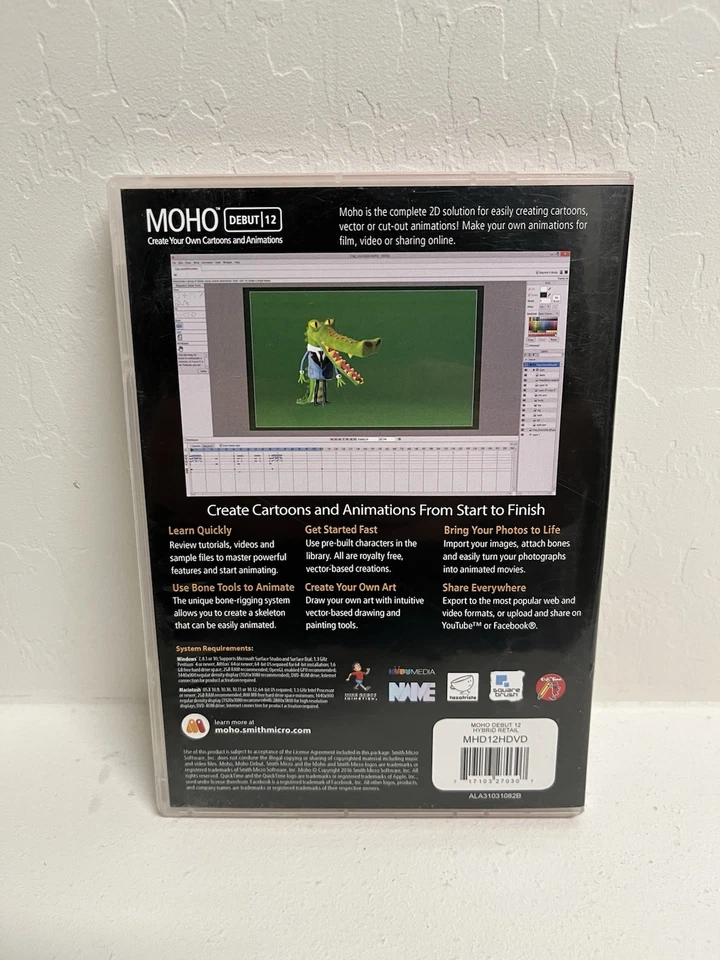 Smith Micro Moho Debut 12 Full Version Windows Mac Animation Software MHD12HDVD - Image 2 of 4